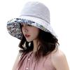 Wide Brim Cotton Summer Hat Women Packable Reversible Floral Bucket Hat UV Sun Protection Wide Brim Summer Beach Cap Double Sided Floppy Sun Hats