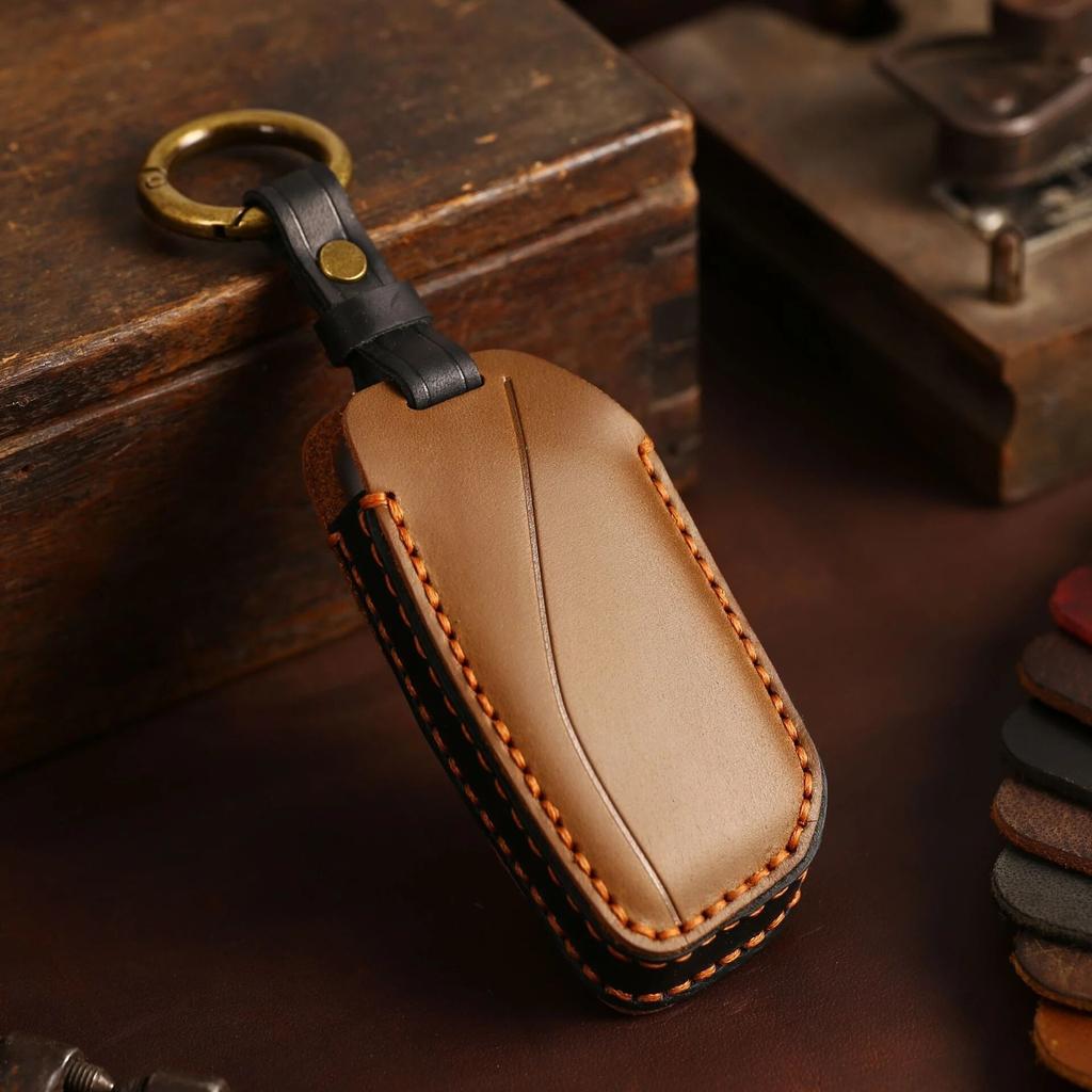 Чехол для автомобильных ключей GUSHIBEI из натуральной кожи для BMW X7 2023