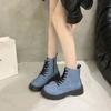 Retro High Top Thick Soled Short Boots for Women's  Autumn British Style Versatile Comfortable Non Slip Chunky Single Boots