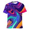 Colorful T-Shirts for Men 3D Printed Neon Abstract Tee Shirt Short Sleeve