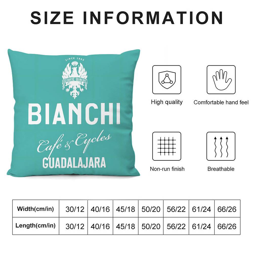 Роскошная наволочка с логотипом B-Bianchi для подушки на диван, в гостиную, спальню. Квадратная подушка с двусторонней печатью. Наволочка для подушки для сна