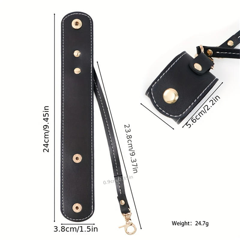 2PCS Portable Strap Holder with Clasp Women Beach Outdoor Snap-On Leather Glove Holder for Handbag Hat Towel