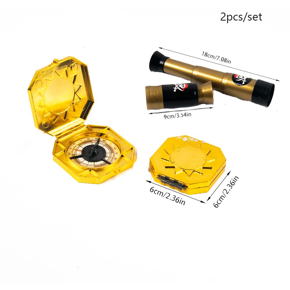 Детский пиратский капитан, костюм для косплея, реквизит, пиратская повязка на глаз, крюк, монеты, телескоп, детские сувениры, подарочная игрушка, пиратская вечеринка на Хэллоуин