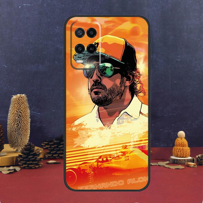 Чехол F1 Racing Fernando Alonso 14 для OPPO A54 A74 A94 A98 A78 A79 A16 A76 A96 A5 A9 A17 A77 A15 A52 A72 A53 A57S
