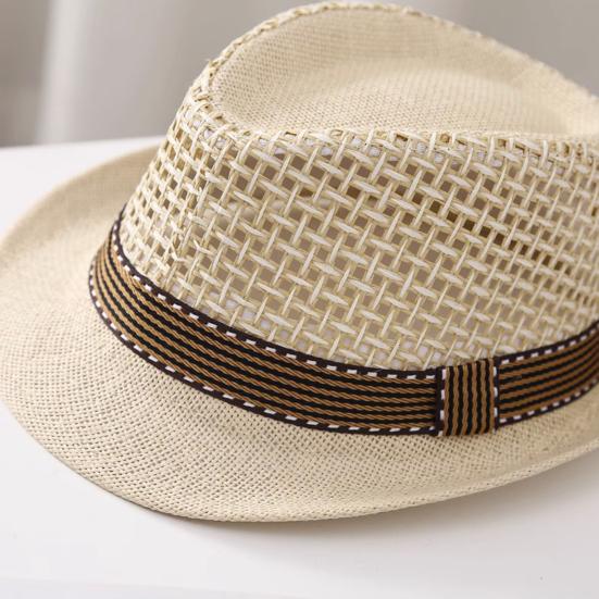 Summer Straw Sun Hat Breathable Woven Material UV Protection Hat with Wide Brim Versatile Summer Accessory