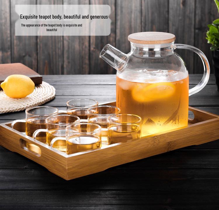 Heat-Resistant Glass Teapot & Cold Water Jug, Explosion-Proof, Large Capacity for Juice or Flower Tea