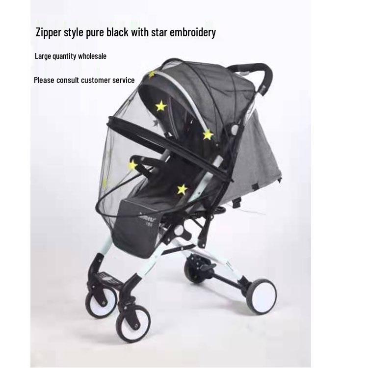 Универсальная москитная сетка на коляску с полной защитой на молнии - Зашифрованная и увеличенная