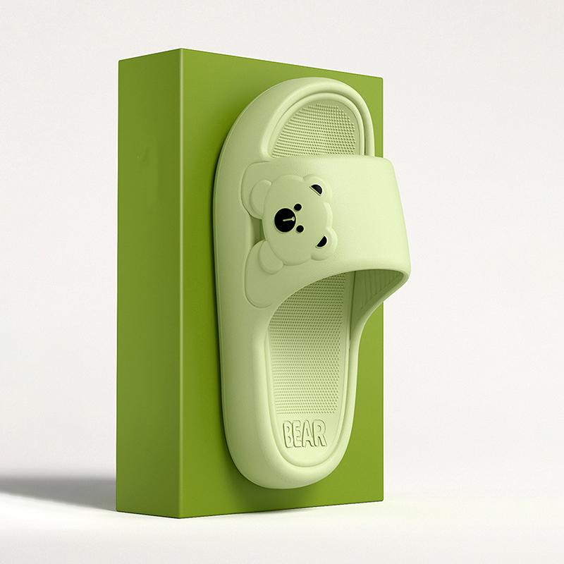 Милый медведь толстая платформа Eva тапочки женские мягкая подошва домашние тапочки для ванной женские облачные слайдеры нескользящие домашние тапочки