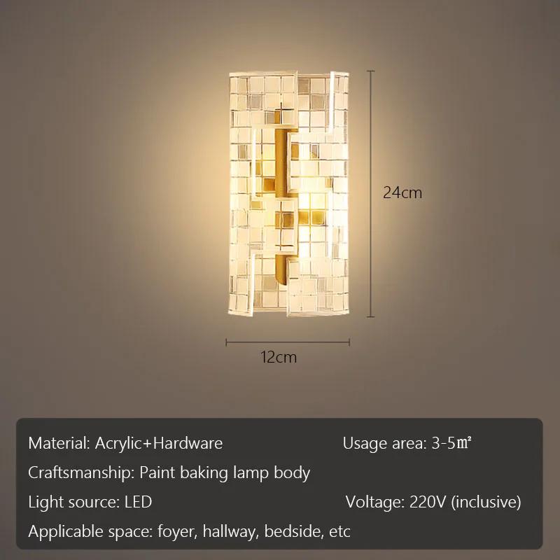 Хрустальный акриловый настенный светильник для коридора отеля, прикроватный светильник для спальни, декоративный фонарь в стиле минимализма, потолочный светильник для лестницы, декор для дома