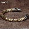 Mens Viking Raven Head Cuff Bangle Bracelet Gold Plated Stainless Steel