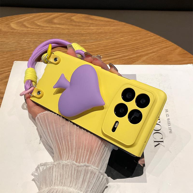 The new milk yellow is suitable for Xiaomi mixfold1 mobile phone case, portable lanyard, wrist mixfold1 peach heart bracket, folding screen,