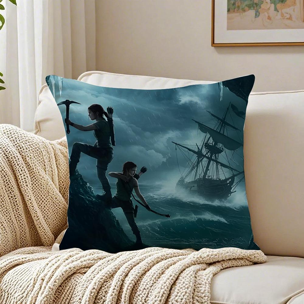 game adventurous TTomb RRaider Cushion Cover Pillowcase Antidustmite living Room Sofa Decor Cushion Room