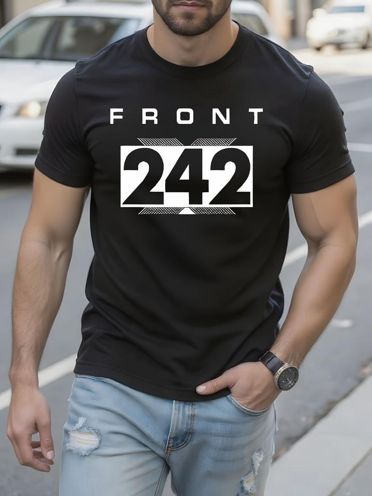 Front 242 X Logo Tshirt - Minimalist Band Tee with Bold 2...
