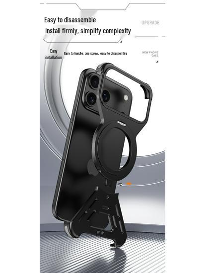 Магнитный вращающийся алюминиевый чехол для iPhone 17 Pro Max - Ударопрочный, с теплоотводом, Совместимый с трансграничной доставкой