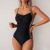 2025 New Black and White collocationSwim Tank Top With Shorts Beach 1 Piece Swimsuit Lady Large Big Bathing Suit Lady Beachwear