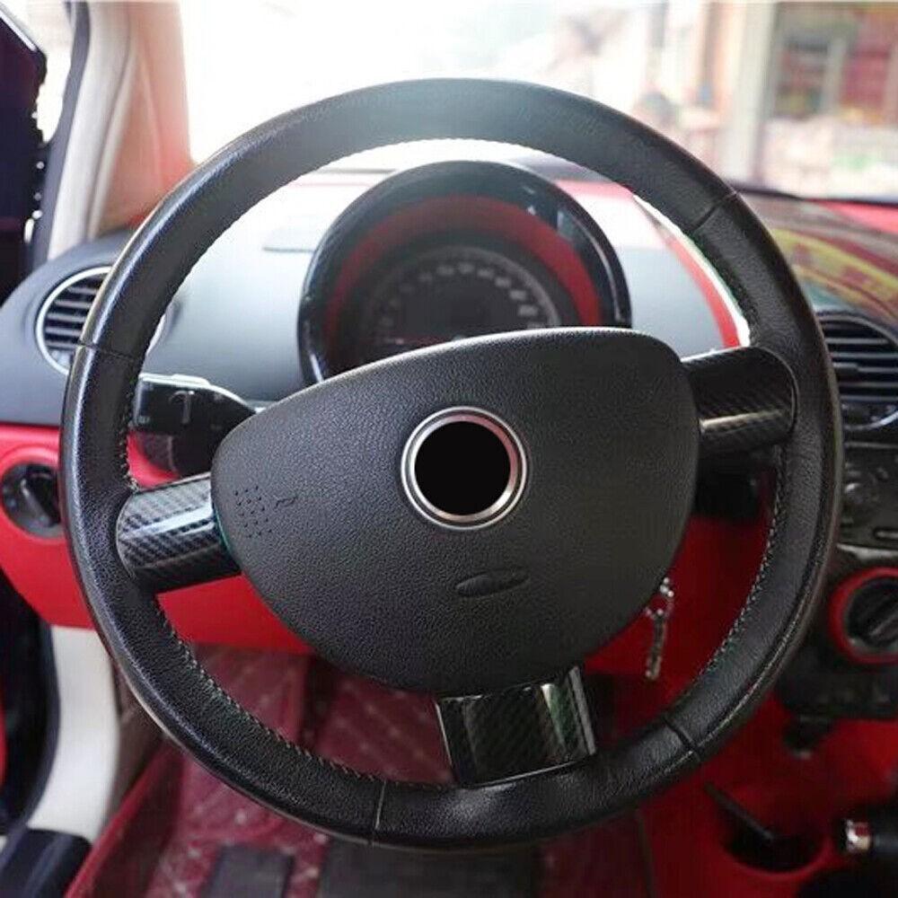 3x Carbon Fiber Steering Wheel Cover TRIM for VW Volkswagen Beetle 2003-2010