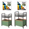 Movable Rolling Cart Under Desk Storage Cart 2-tier Rolling Utility Cart for Kid Rooms