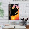 2D Flat, Funny Squirrel Middle Finger Sunset Metal Aluminum Sign - Retro Humorous Animal Wall Decor Man Cave, Garage, Bar Decor, Patio, Garden
