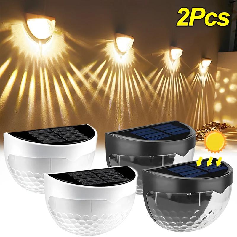 LED Solar Power Light Energy Wall Lamps Waterproof Stair Fence Lamp Semi-circular Lights Outdoor Home Garden Decoration Lighting