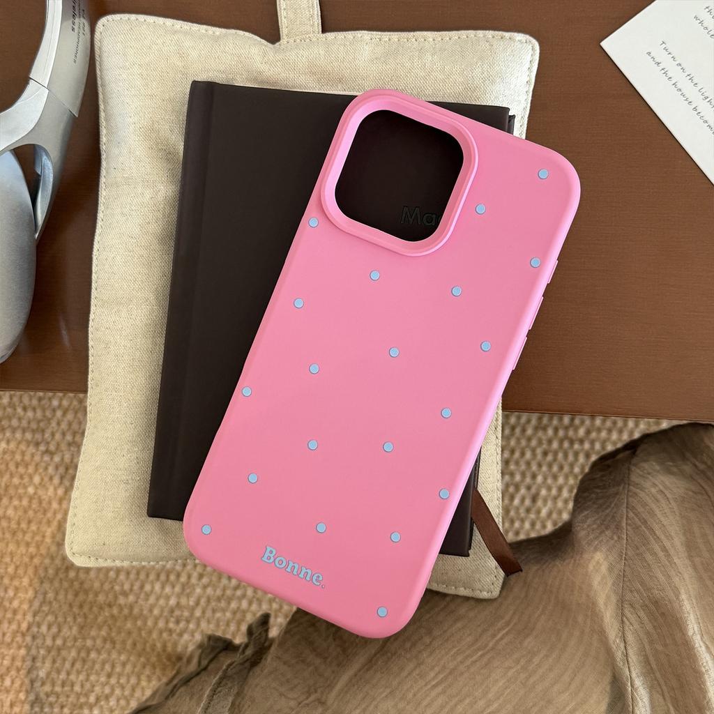 Подходит для iPhone16 Чехол для телефона Apple 17promax Простой однотонный в горошек 1314 Корейский 12 Силиконовый