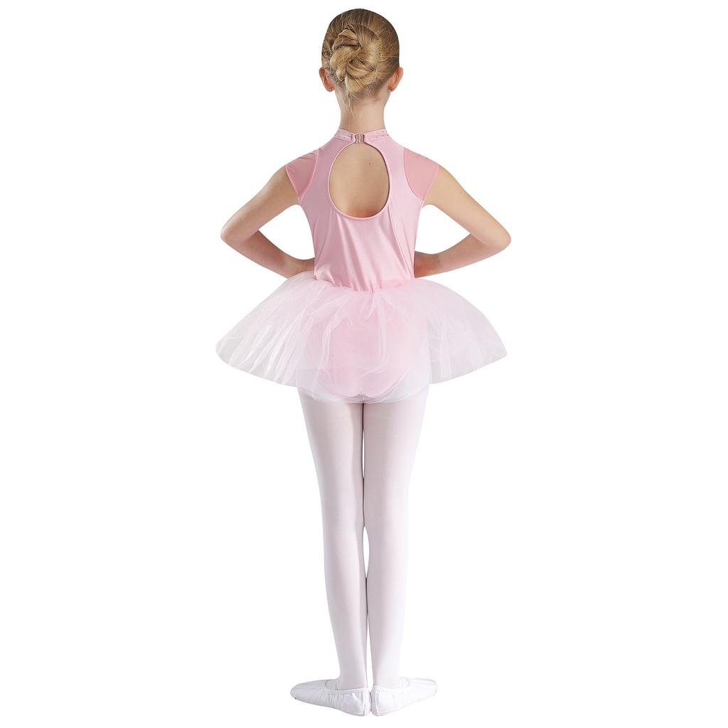 Ballet Leotards for Girls Toddler Leotard with Tutu Skirt Dance Tutu Dress Shiny Rhinestones Performance Dresses