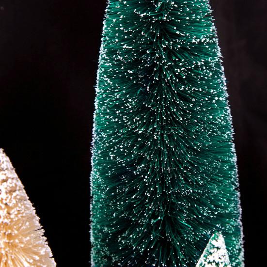 3Pcs Artificial Mini Christmas Tree Set with Snow Frosted Tips 3.5-15cm