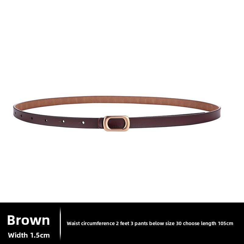 Slim Waist Belt For Women With Metal Snap Closure For Casual Wear