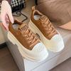 Модная мода кроссовки с эффектом повседневная женская обувь 2024 года на платформе универсальная юбка белая обувь