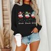 Женский повседневный модный свитшот с круглым вырезом и длинными рукавами с рождественским принтом