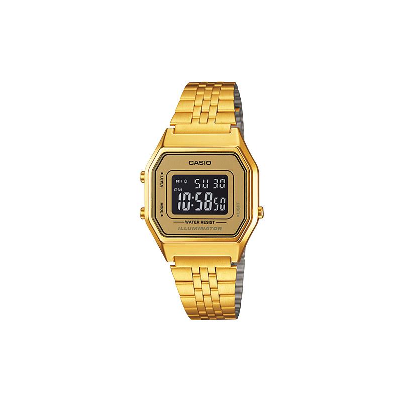Casio Серия VINTAGE-L цифровой дисплей, ретро модный тренд, цифровой водонепроницаемый, кварцевый механизм, ремешок из нержавеющей стали, японский и LA680WGA-9B