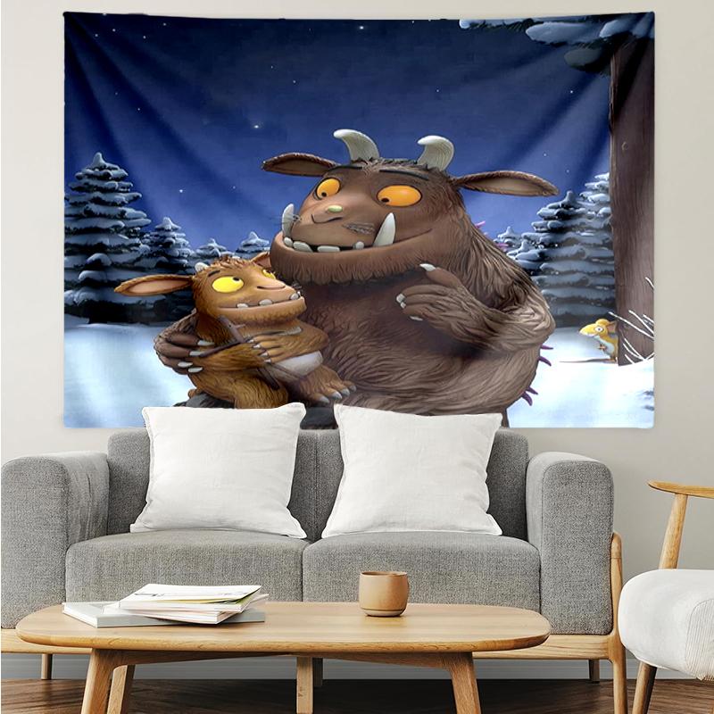 The-Gruffalo Print Tapestry, Backdrop, Easy Setup, Ideal for Bedroom, Office & Living Room, with Aesthetic Wall Hanging Decor.