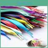 Polyester Double Ribbon Satin Wide Flat Shoelace Candy Color Various Fashion