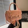 Handbag Women's New Shoulder Crossbody Bag Versatile Still Solid Color Small Square Bag