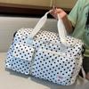 Travel bag, large capacity, polka dot design, fashionable sports and fitness bag, with separate compartments for wet and dry items, yoga training
