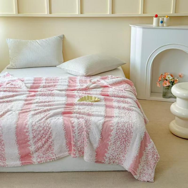 Вязаный шерстяной плед «Снежинка в полоску», мягкий и теплый, для всесезонного использования, покрывало на диван, плюшевый плед для офиса, приятный к коже, украшение для дома