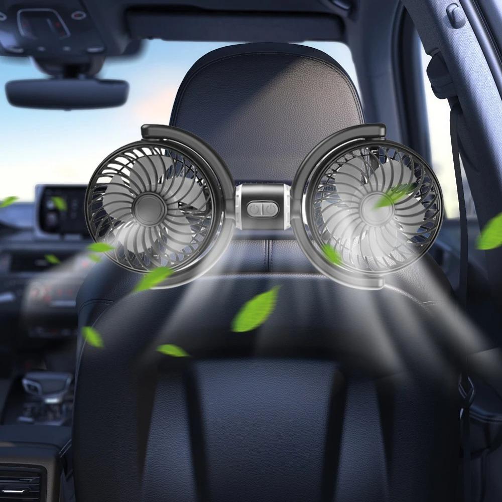 ABS+PP Cooler Air Fan Rotation Double Head Fans New Car Cooling Fan Car