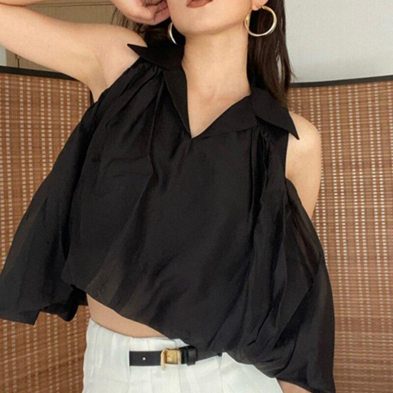 2023 Summer White Sleeveless Top Women Fashion Women Tank Top Solid Casual Shirt For Women Clothing Elegant Blusas 27619