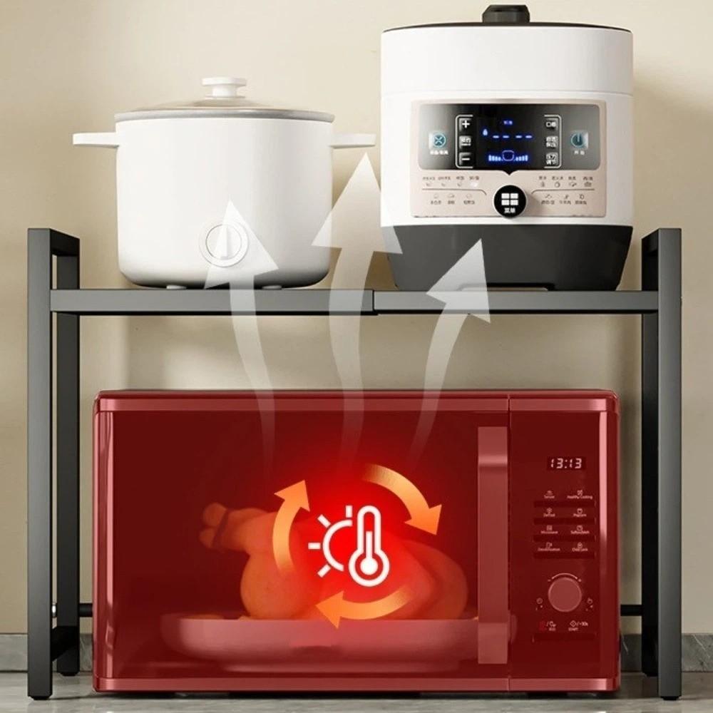 Retractable Microwave Stand Expandable Oven Storage Shelf Spice Jars Rack Baking Organization