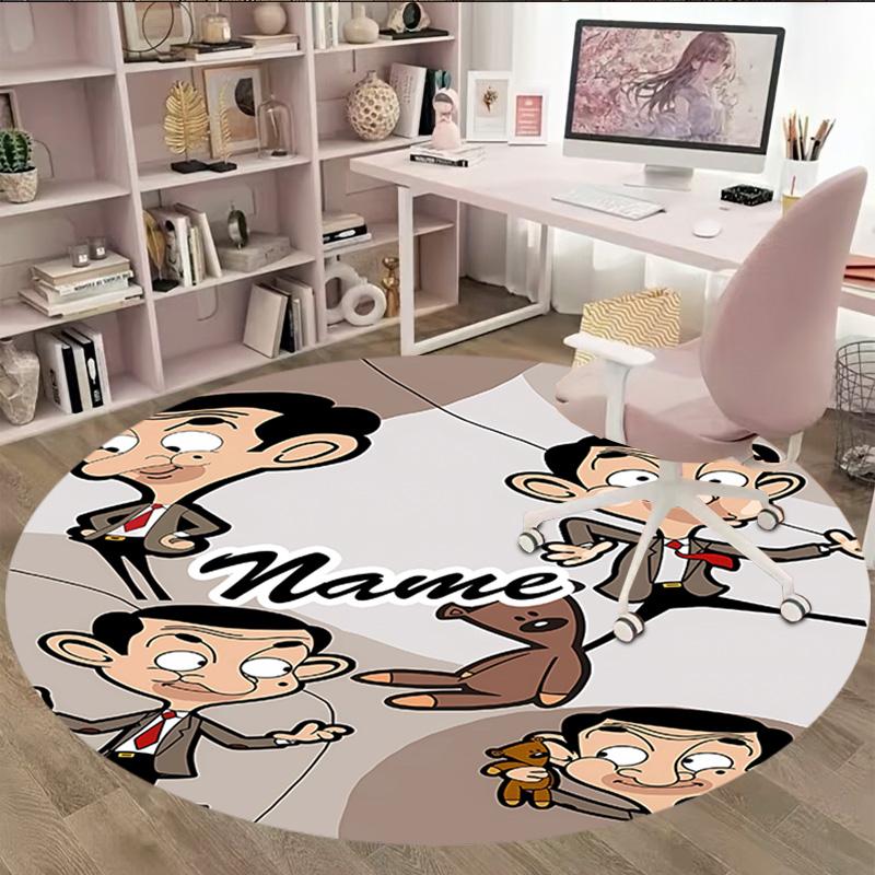 Customizable M-Mr Bean1 Round Non-Slip Carpet - Ideal for Garden, Picnic, Office, Perfect for Decoration, Suitable For All Seasons