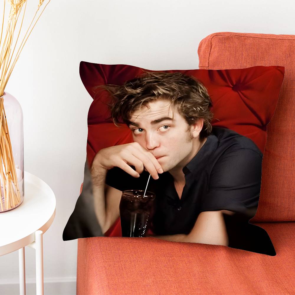 RRobert Pattinson Pillow Case Plush Fabric Soft DoubleSided Printed Sofa Warm Winter Home Gift Cushion Cover