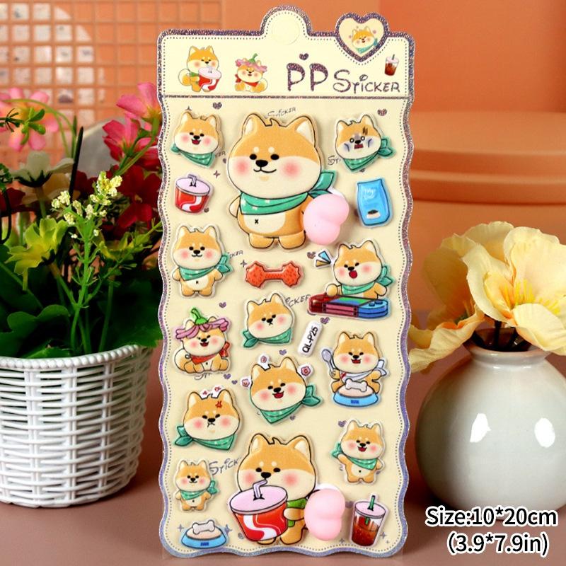 3D Cute Animal Butt Stickers Plush Pinched Happy Buttocks Sticker Stress Ease Puffy Sticker For Diy Scrapbook Phone Case Decal