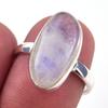 Кольцо из стерлингового серебра 925 пробы с натуральным радужным лунным камнем ручной работы S.7 d8i99