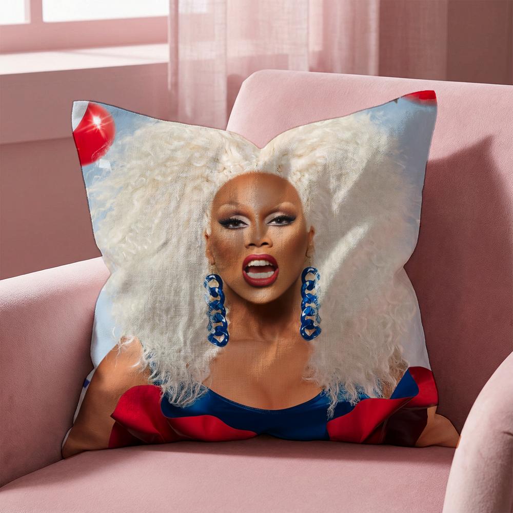 Чехол для подушки R-RuPaul - Универсальный чехол для подушки для дома и автомобиля - Двусторонний, Мягкий и Прочный для Ежедневного Использования