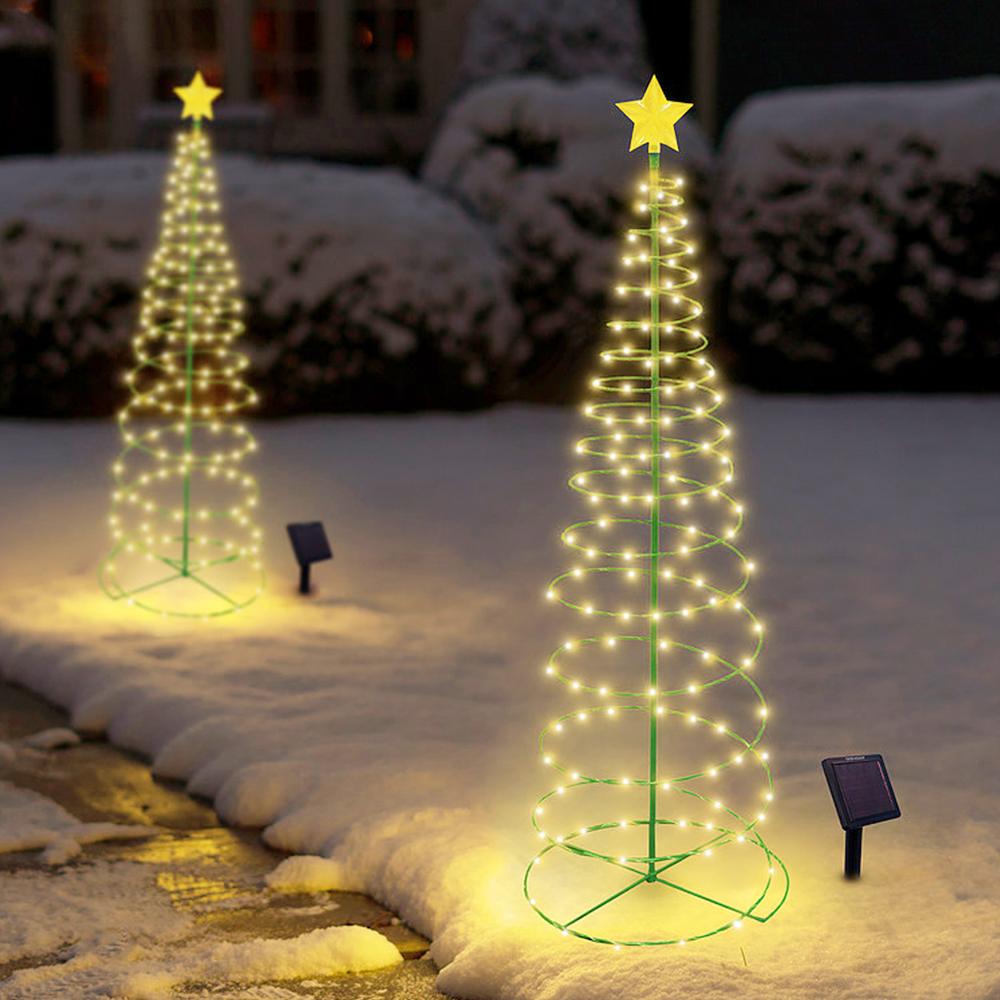 Outdoor Waterproof Christmas Led Solar Tree Light Decoration Solar Powered String Lights NewYear Home Ornament Garden Decoration