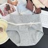 Female Spring and Autumn Sweet Bow 7A Antibacterial High Waist Pure Cotton Briefs