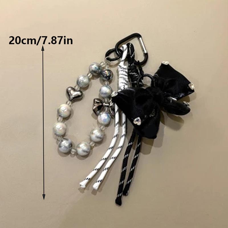 Yogodlns Bow Beaded Bag Hanging Fashion Design Braided Rope Woven Handbag Backpack Pendant