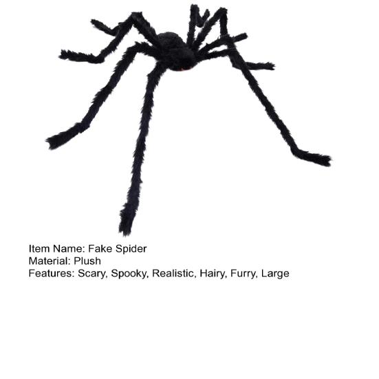 Halloween Giant Fake Spider Large Hairy Spider Decoration Scary Huge Furry Spider Prop Realistic Insect Toy for Halloween Party Yard Decor