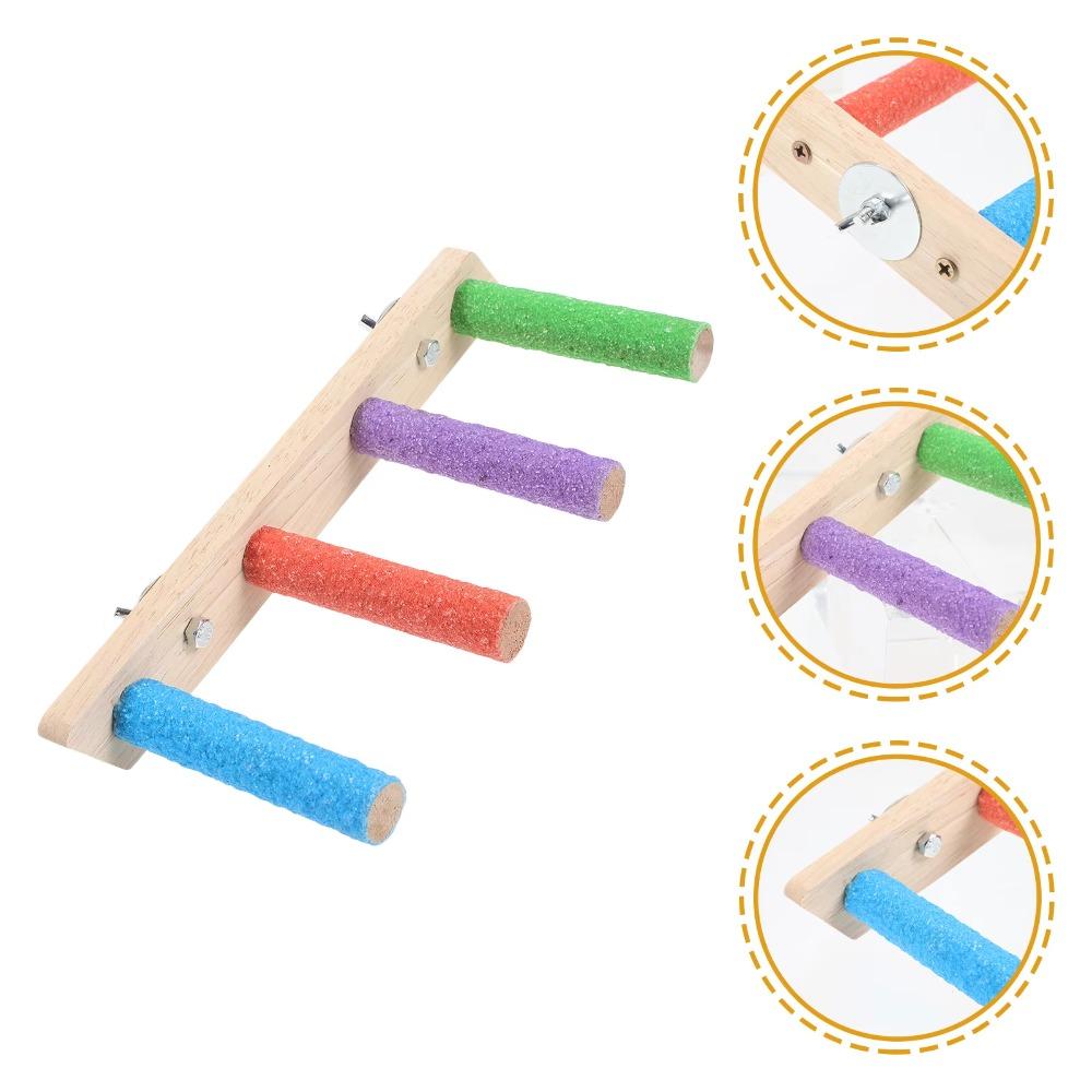 Wear-resistant Bird Cloud Ladder 4/6/8 Step Parrot Grinding Claws Stick Hamster