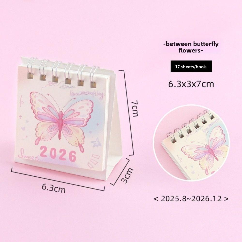 Мультяшный настольный календарь на 2026 год, маленький планировщик расписания, новый календарь на спирали для офисных и школьных принадлежностей