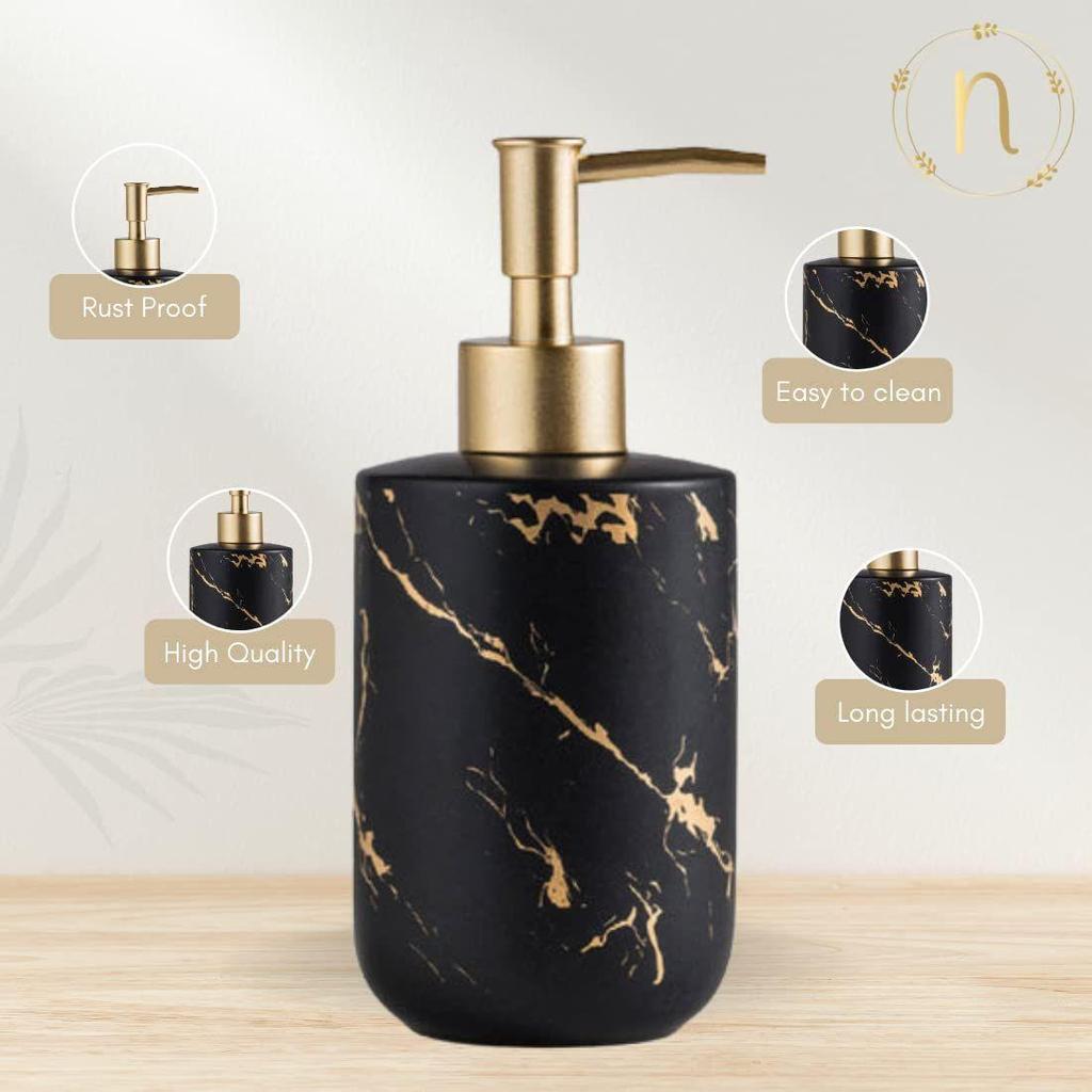 Керамический диспенсер для жидкого мыла с матовым покрытием для ванной комнаты (300 мл) - Диспенсер для мыла для умывальника - Бутылка-дозатор для жидкого мыла